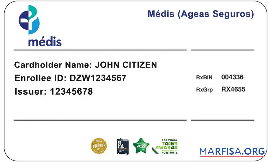 Realistic Portugal health insurance card template